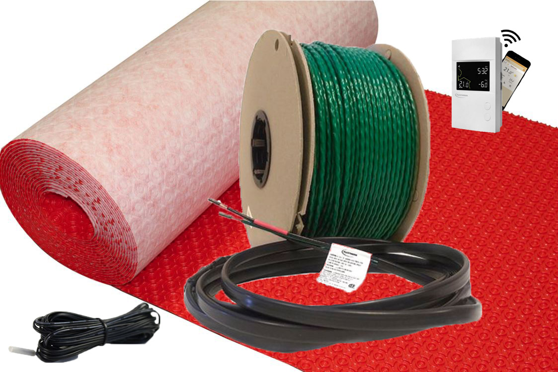 Green Cable Surface XL 240 VAC Radiant Floor Heat System by FlexTherm